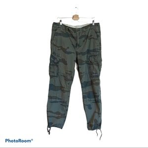 Vintage Roebuck & Co Cargo Camo Tie Bottom Pants